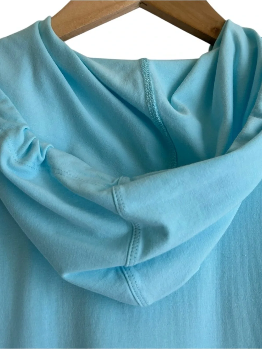 Coolibar Cabana Long Zip Front Hoodie Teal UPF 50+ Sun Protection Top Swim Cover - Picture 13 of 16